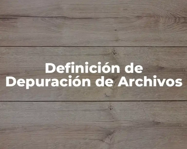 Definición de Depuración de Archivos