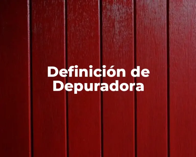 Definición de Depuradora