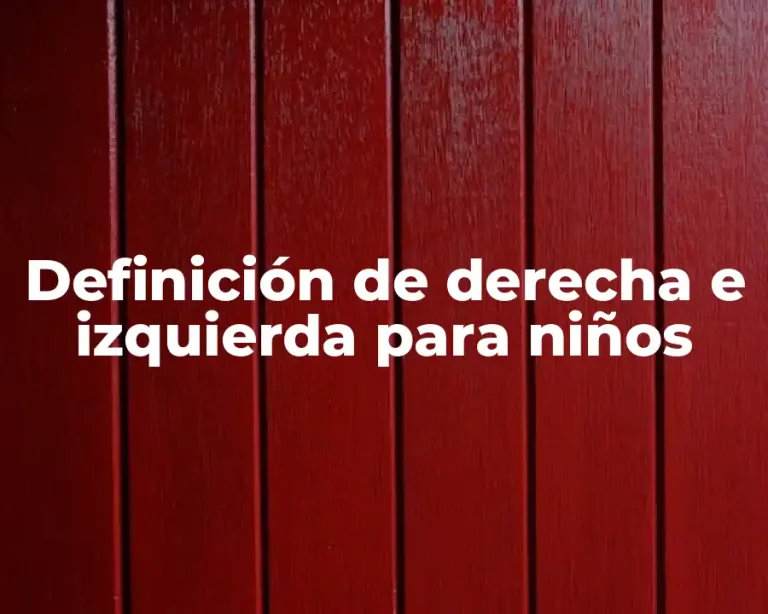 Definición de derecha e izquierda para niños
