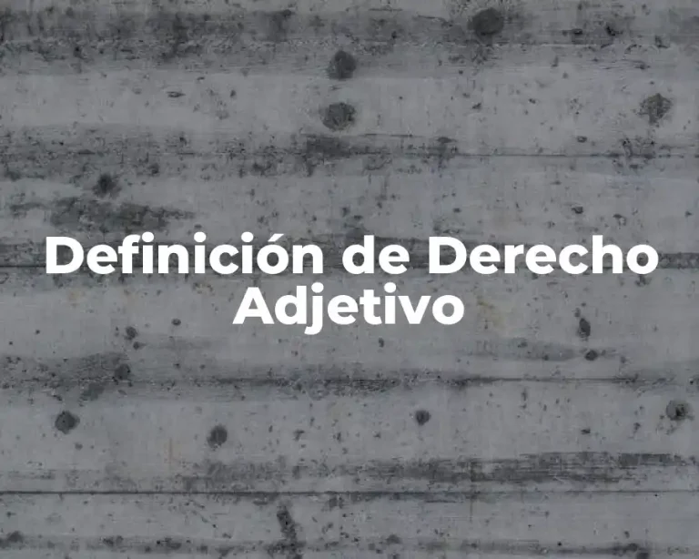 Definición de Derecho Adjetivo