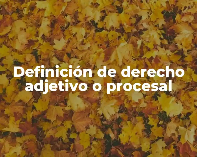 Definición de derecho adjetivo o procesal