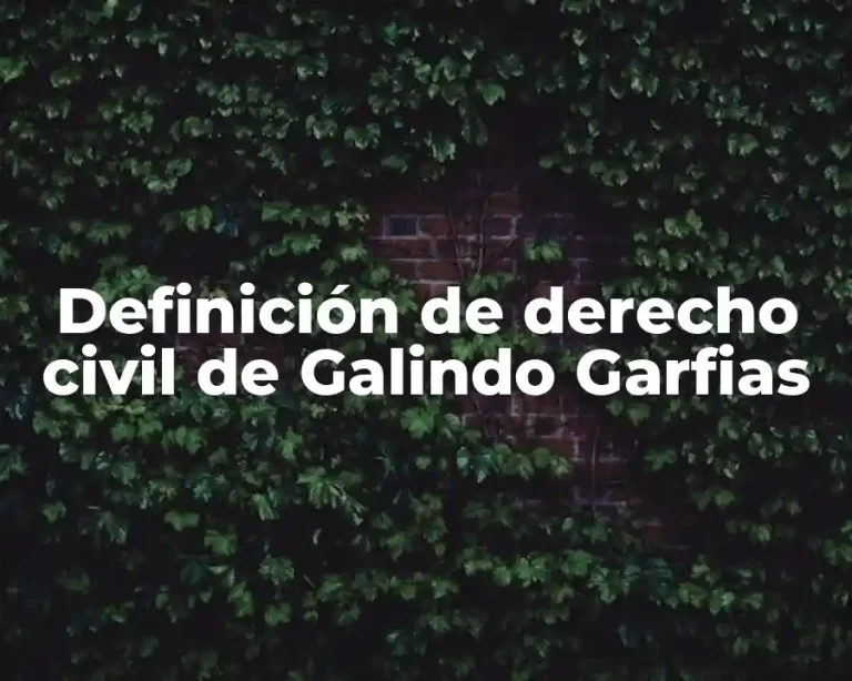 Definición de derecho civil de Galindo Garfias
