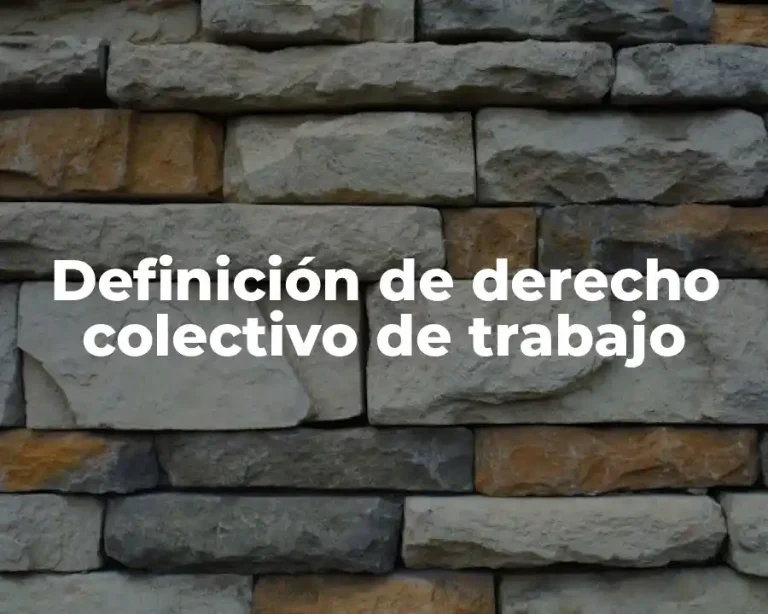 Definición de derecho colectivo de trabajo