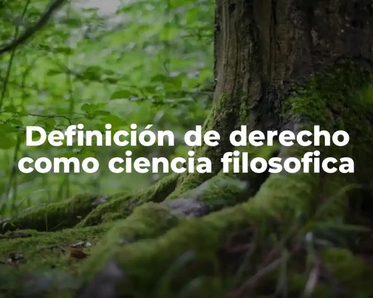Definición de derecho como ciencia filosofica