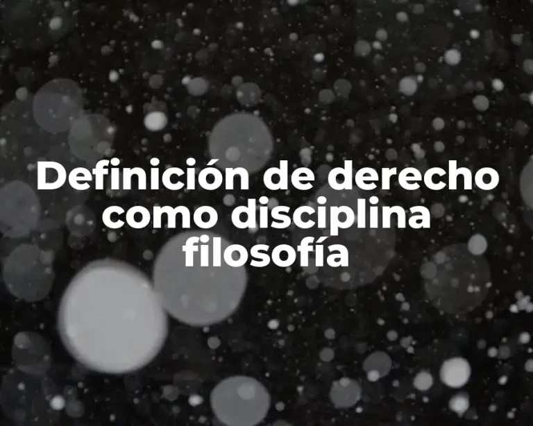 Definición de derecho como disciplina filosofía