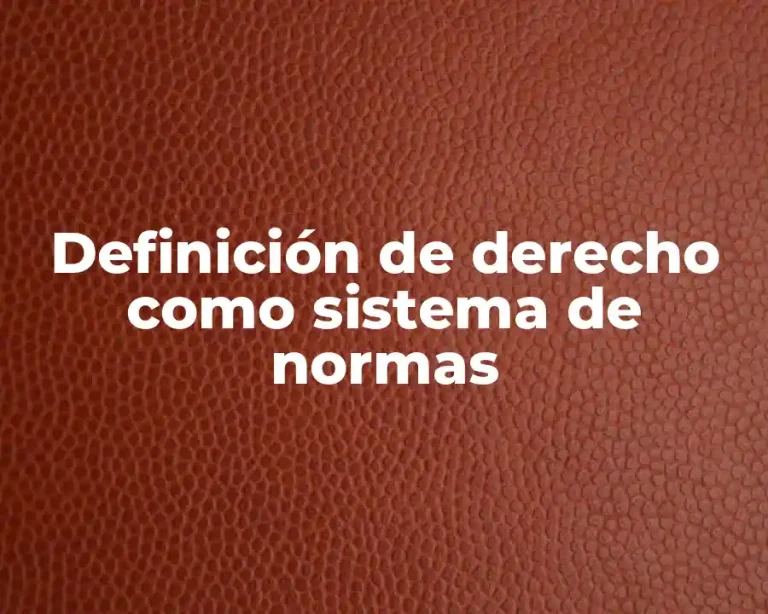 Definición de derecho como sistema de normas