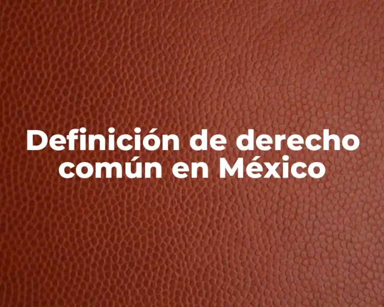 Definición de derecho común en México