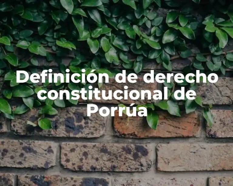 Definición de derecho constitucional de Porrúa