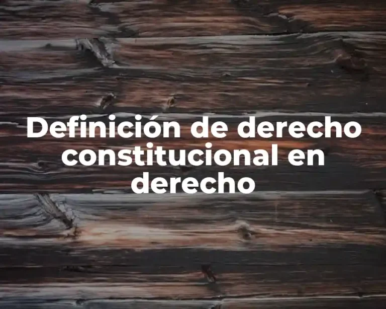 Definición de derecho constitucional en derecho