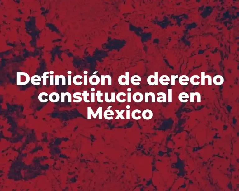 Definición de derecho constitucional en México