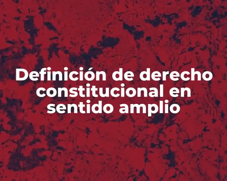 Definición de derecho constitucional en sentido amplio