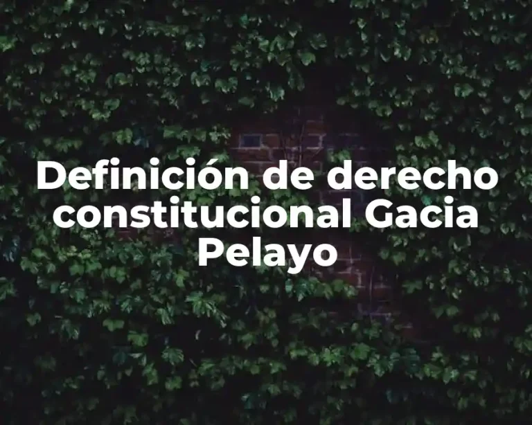 Definición de derecho constitucional Gacia Pelayo