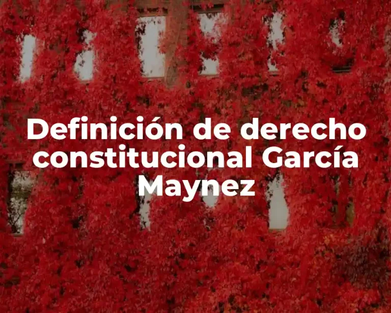 Definición de derecho constitucional García Maynez