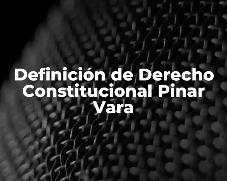 Definición de Derecho Constitucional Pinar Vara