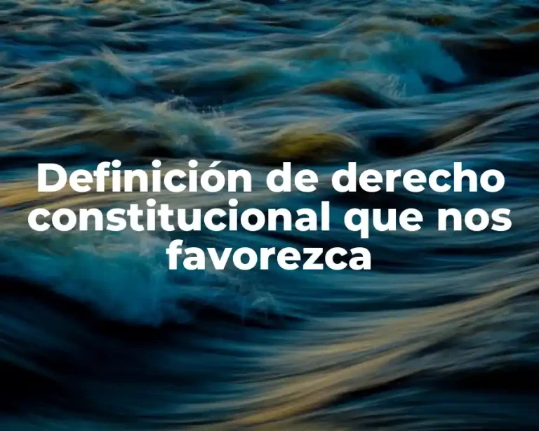Definición de derecho constitucional que nos favorezca