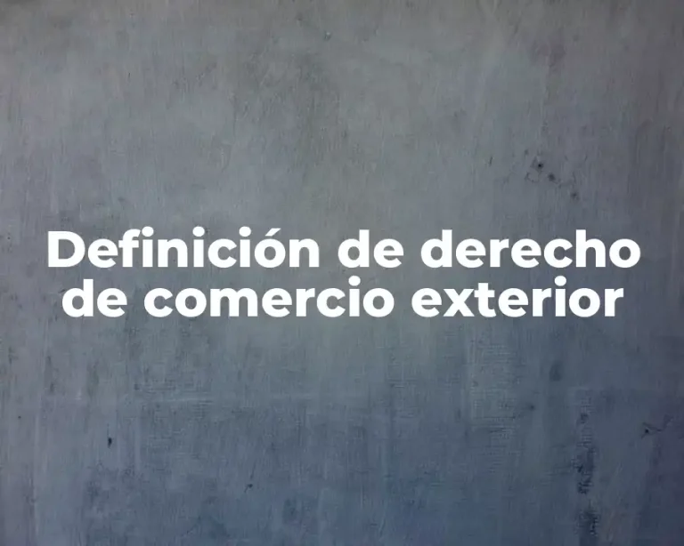 Definición de derecho de comercio exterior