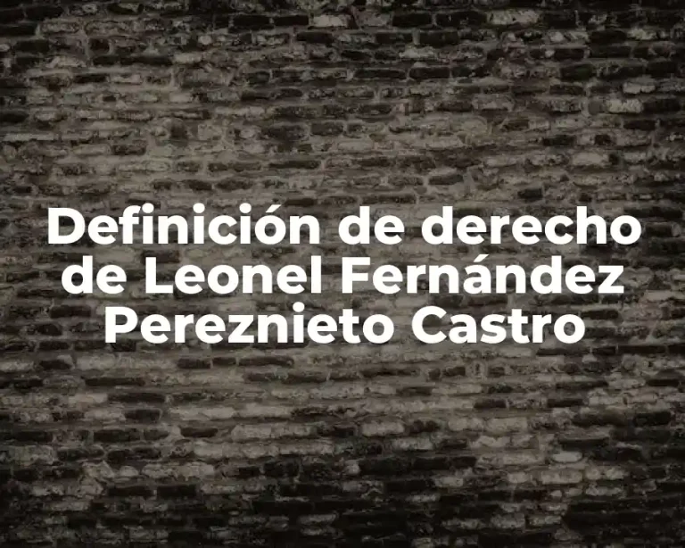 Definición de derecho de Leonel Fernández Pereznieto Castro