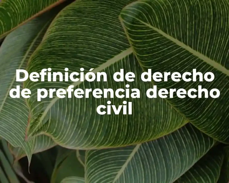 Definición de derecho de preferencia derecho civil