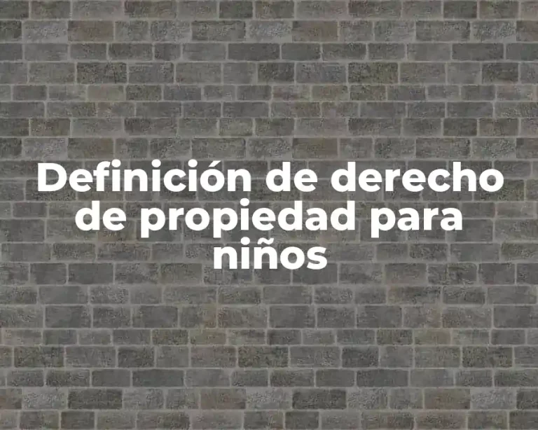 Definición de derecho de propiedad para niños