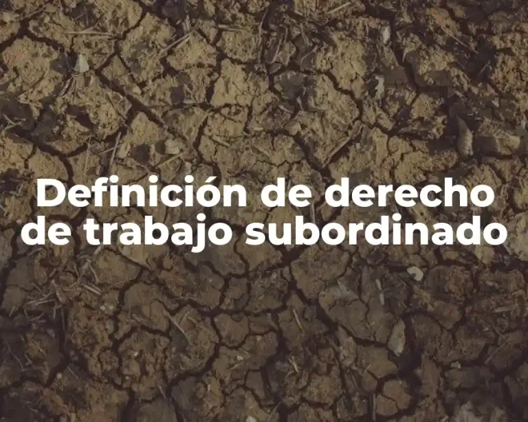 Definición de derecho de trabajo subordinado