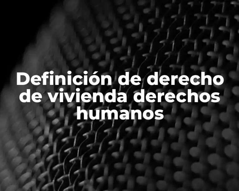 Definición de derecho de vivienda derechos humanos