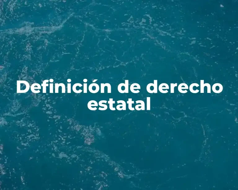 Definición de derecho estatal