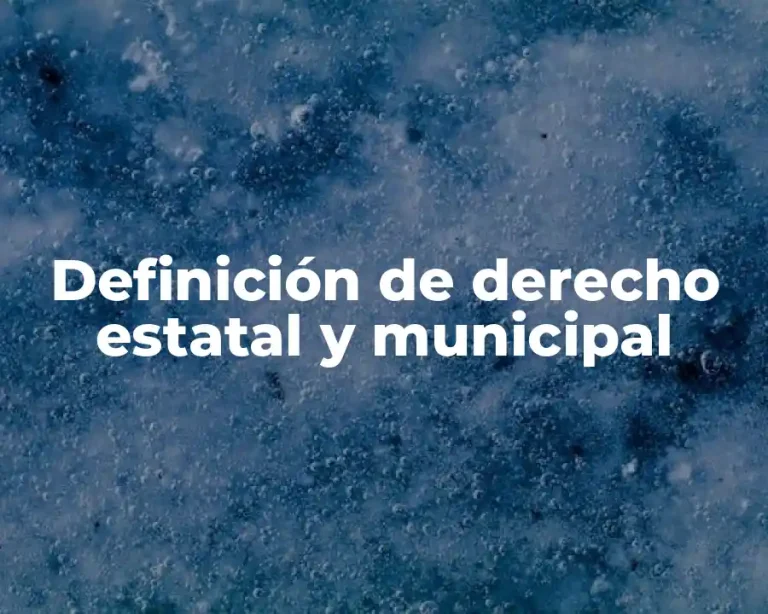 Definición de derecho estatal y municipal
