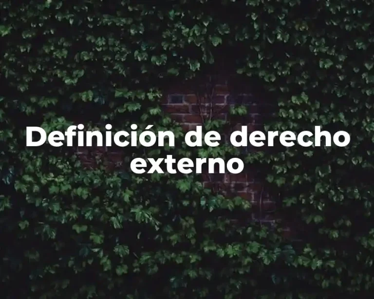 Definición de derecho externo
