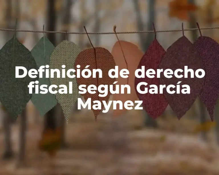 Definición de derecho fiscal según García Maynez
