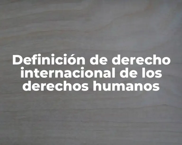 Definición de derecho internacional de los derechos humanos