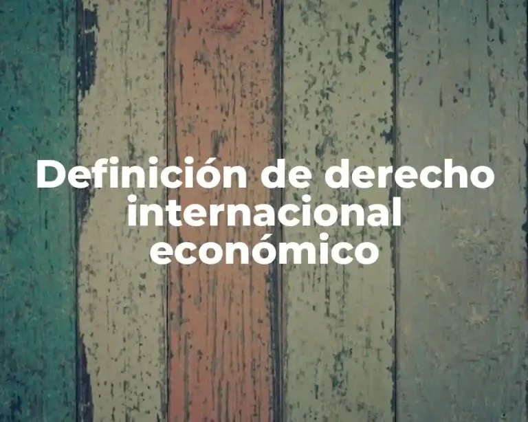 Definición de derecho internacional económico