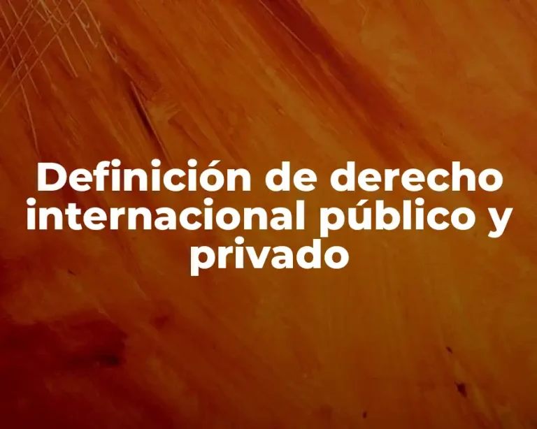Definición de derecho internacional público y privado