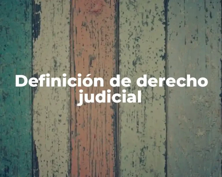Definición de derecho judicial
