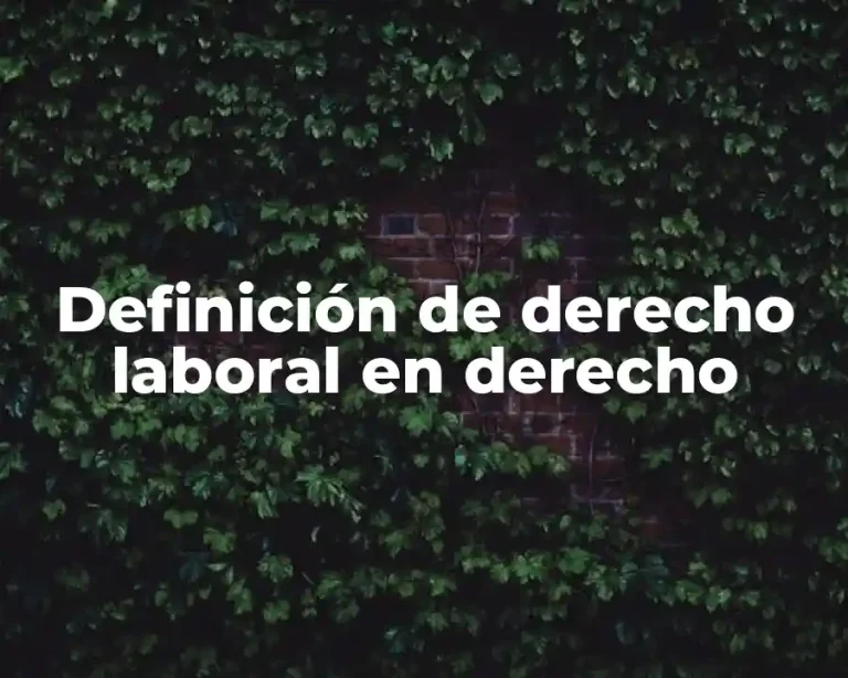 Definición de derecho laboral en derecho