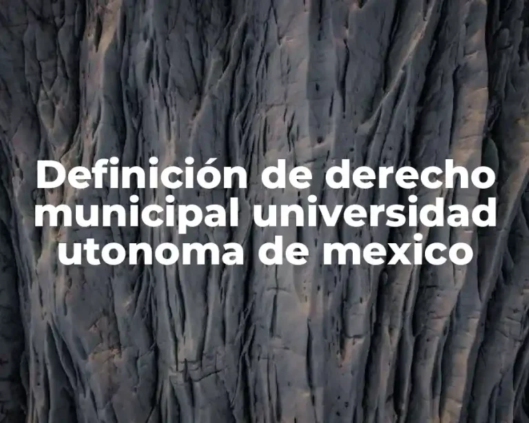 Definición de derecho municipal universidad utonoma de mexico