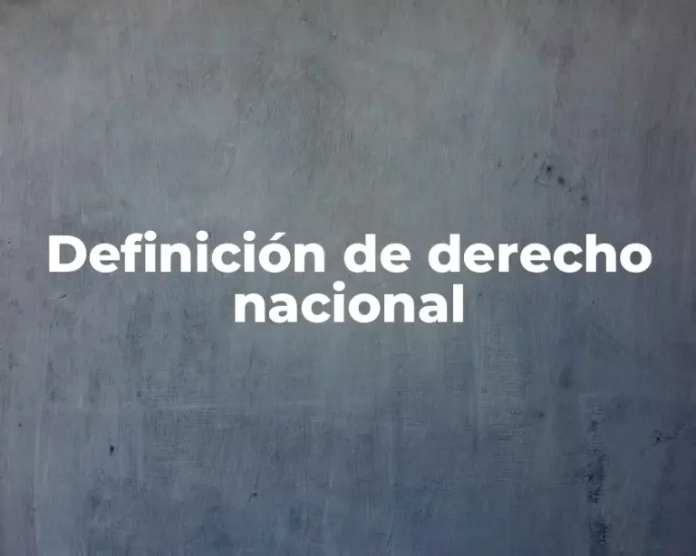 Definición de derecho nacional