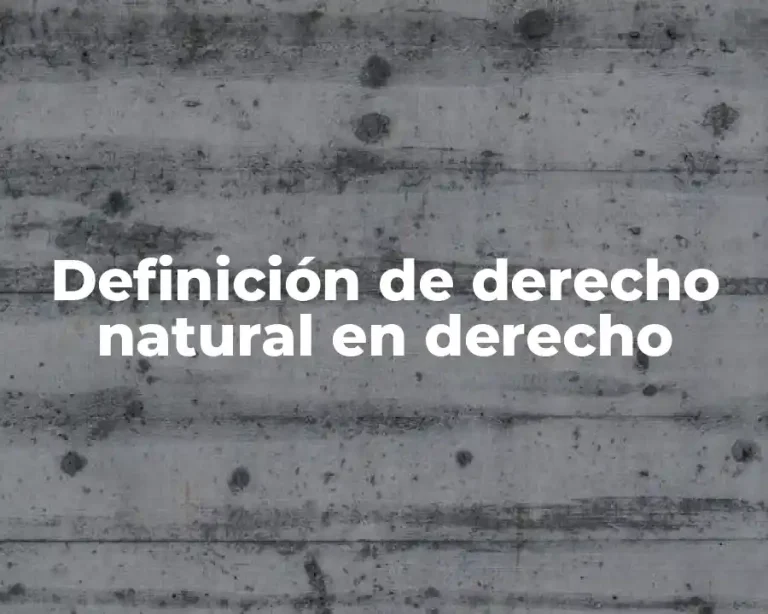 Definición de derecho natural en derecho