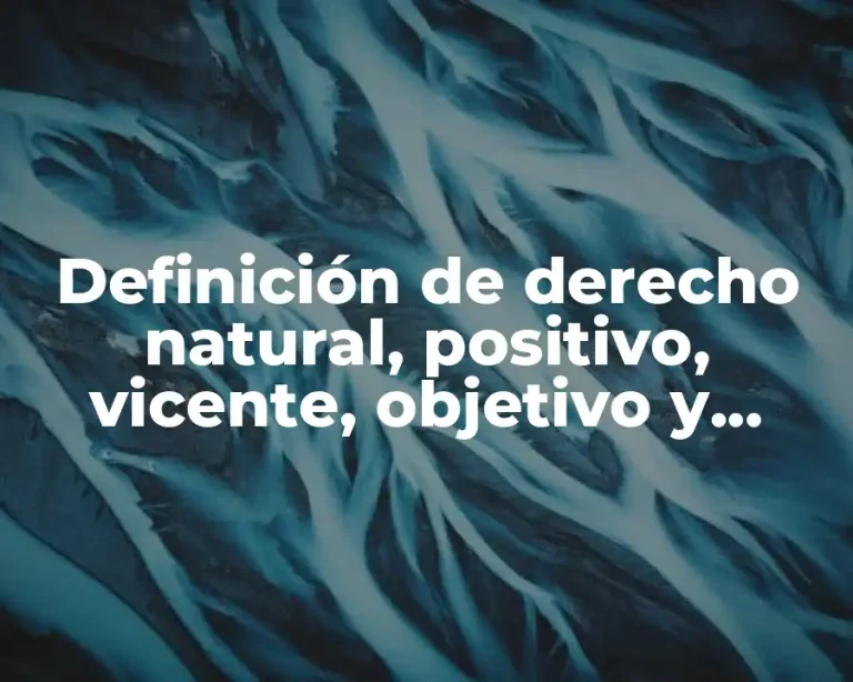 Definición de derecho natural, positivo, vicente, objetivo y subjetivo