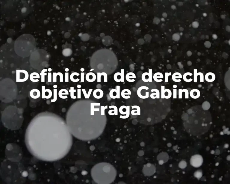 Definición de derecho objetivo de Gabino Fraga