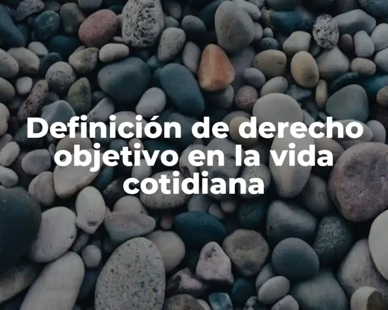 Definición de derecho objetivo en la vida cotidiana