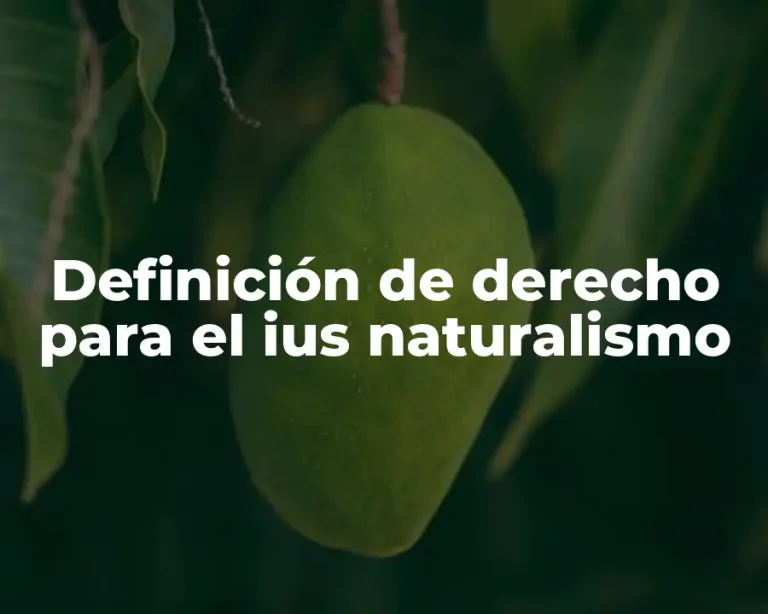 Definición de derecho para el ius naturalismo