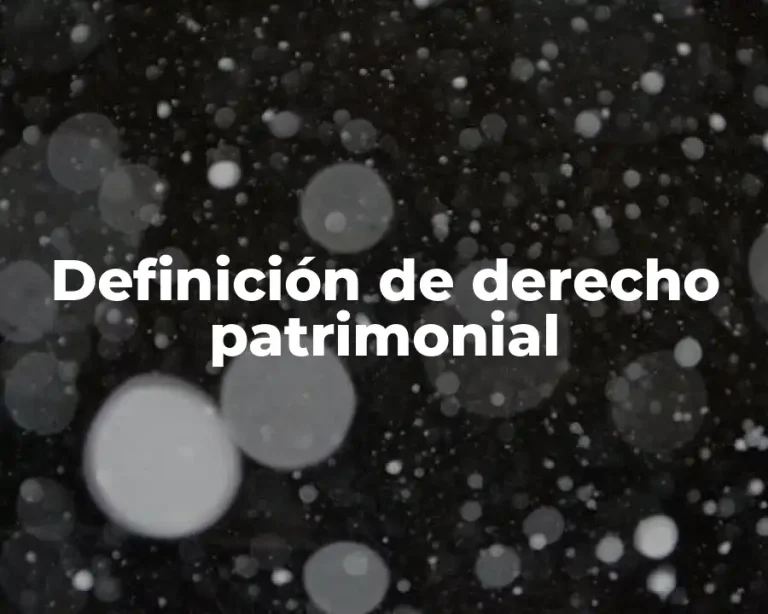 Definición de derecho patrimonial