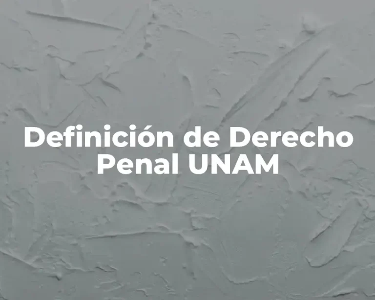 Definición de Derecho Penal UNAM