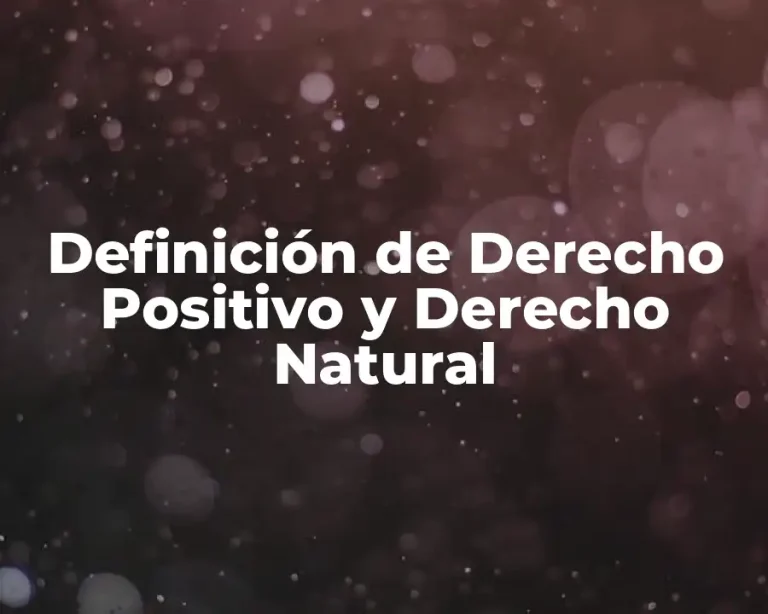 Definición de Derecho Positivo y Derecho Natural