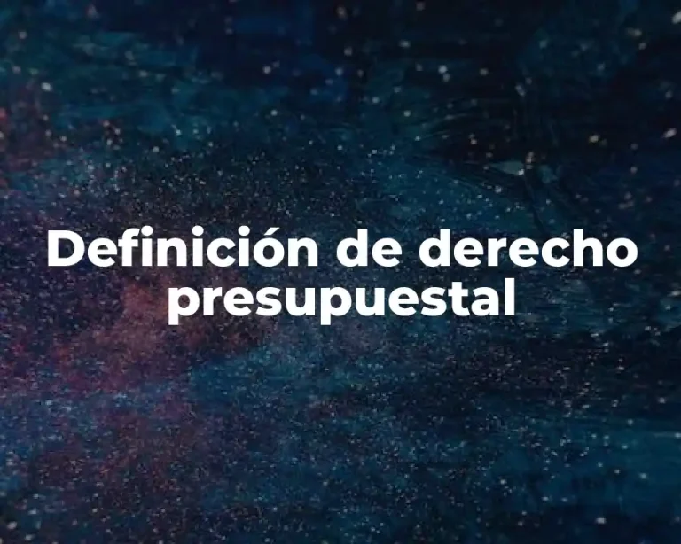 Definición de derecho presupuestal