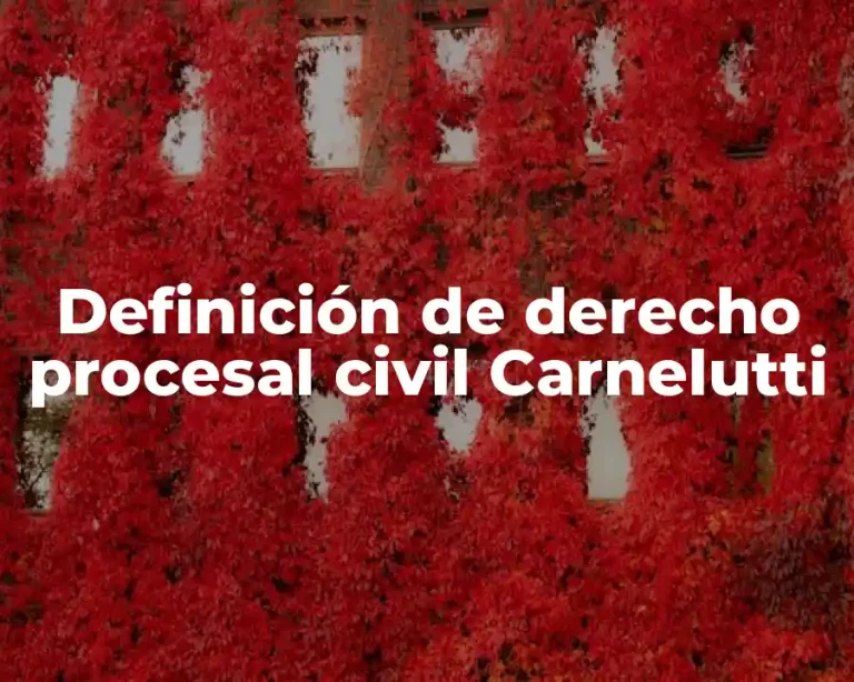 Definición de derecho procesal civil Carnelutti