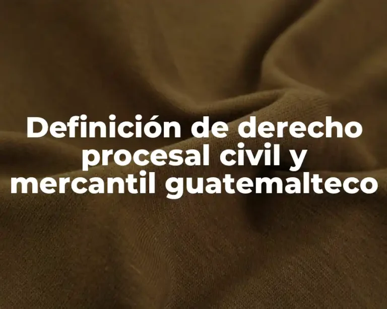Definición de derecho procesal civil y mercantil guatemalteco