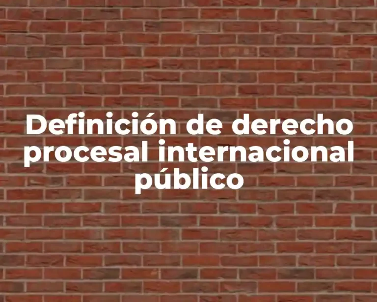 Definición de derecho procesal internacional público