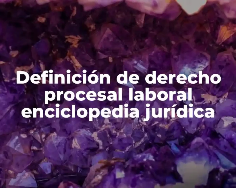 Definición de derecho procesal laboral enciclopedia jurídica