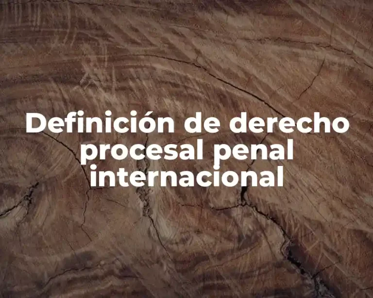 Definición de derecho procesal penal internacional